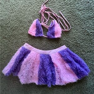 Pink & Purple Ruffled Rave Set🩷🦄